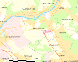 Map commune FR insee code 95394